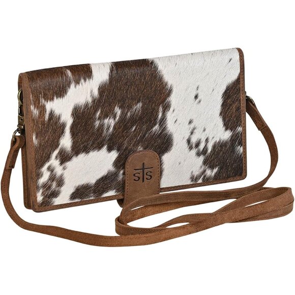 Womens Cowhide Leather Crossbody Organizer Bag with Multiple Compartments - Picture 2 of 6